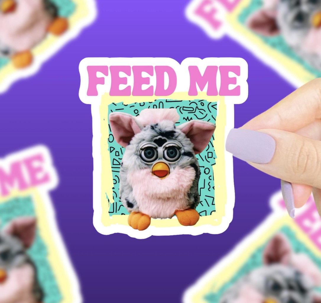 Feed Me Furby Vinyl Sticker