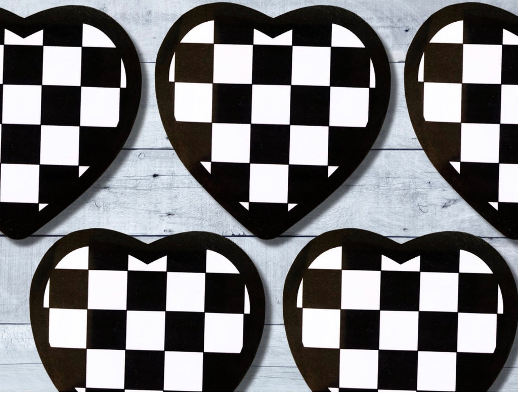 Checkered Heart Vinyl Sticker