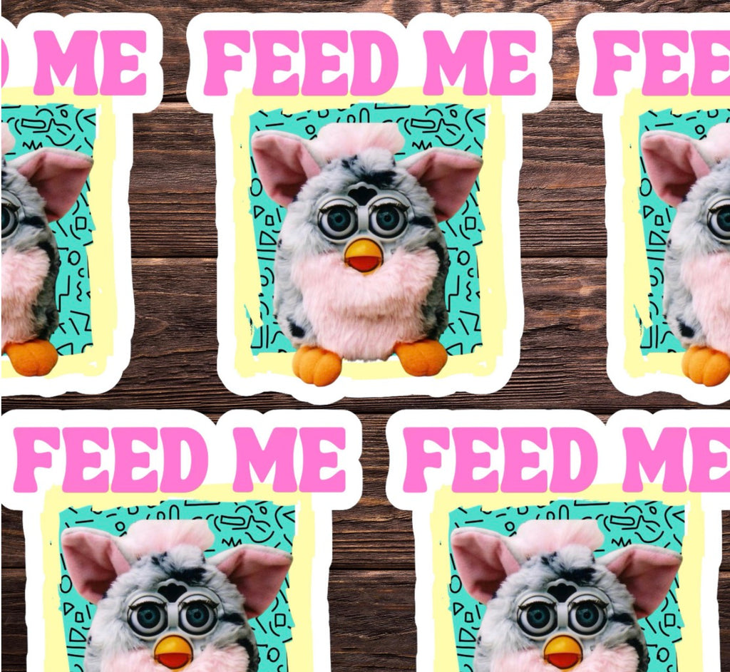 Feed Me Furby Vinyl Sticker