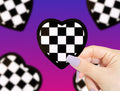 Checkered Heart Vinyl Sticker