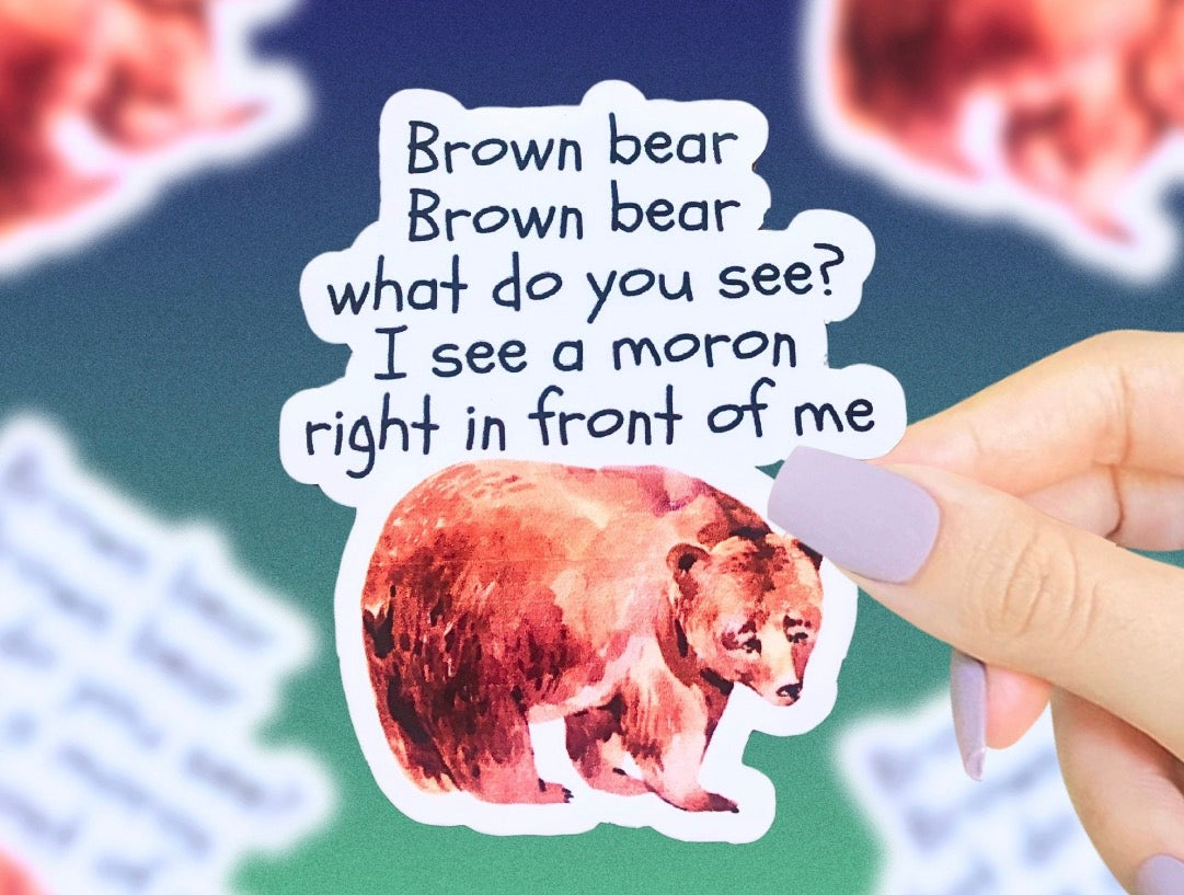 Brown Bear Vinyl Sticker