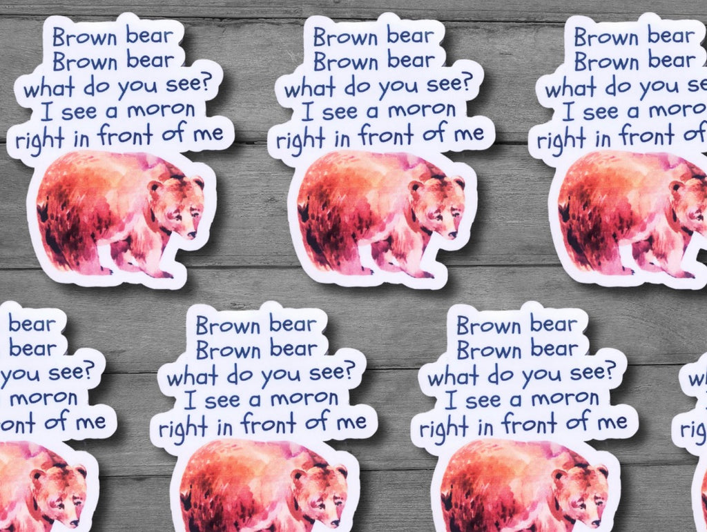 Brown Bear Vinyl Sticker