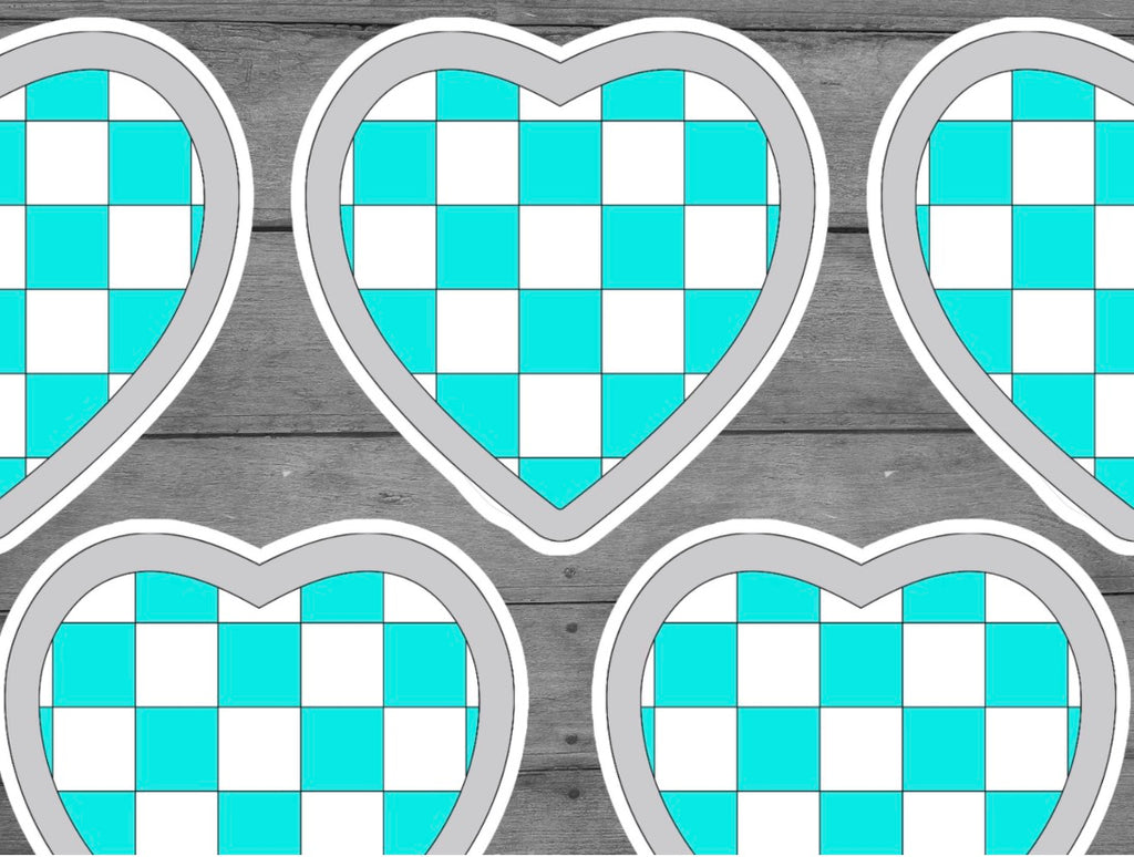Checkered Heart Vinyl Sticker