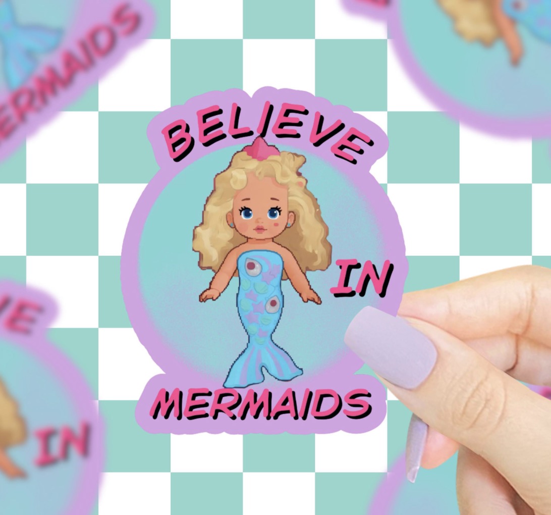 Believe In Mermaids Vinyl Sticker