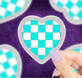 Checkered Heart Vinyl Sticker