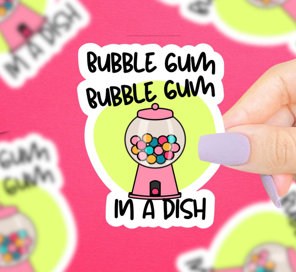 Bubble Gum Bubble Gum In A Dish Vinyl Sticker