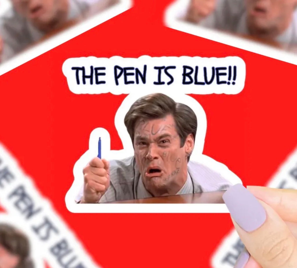 The Pen Is Blue Vinyl Sticker