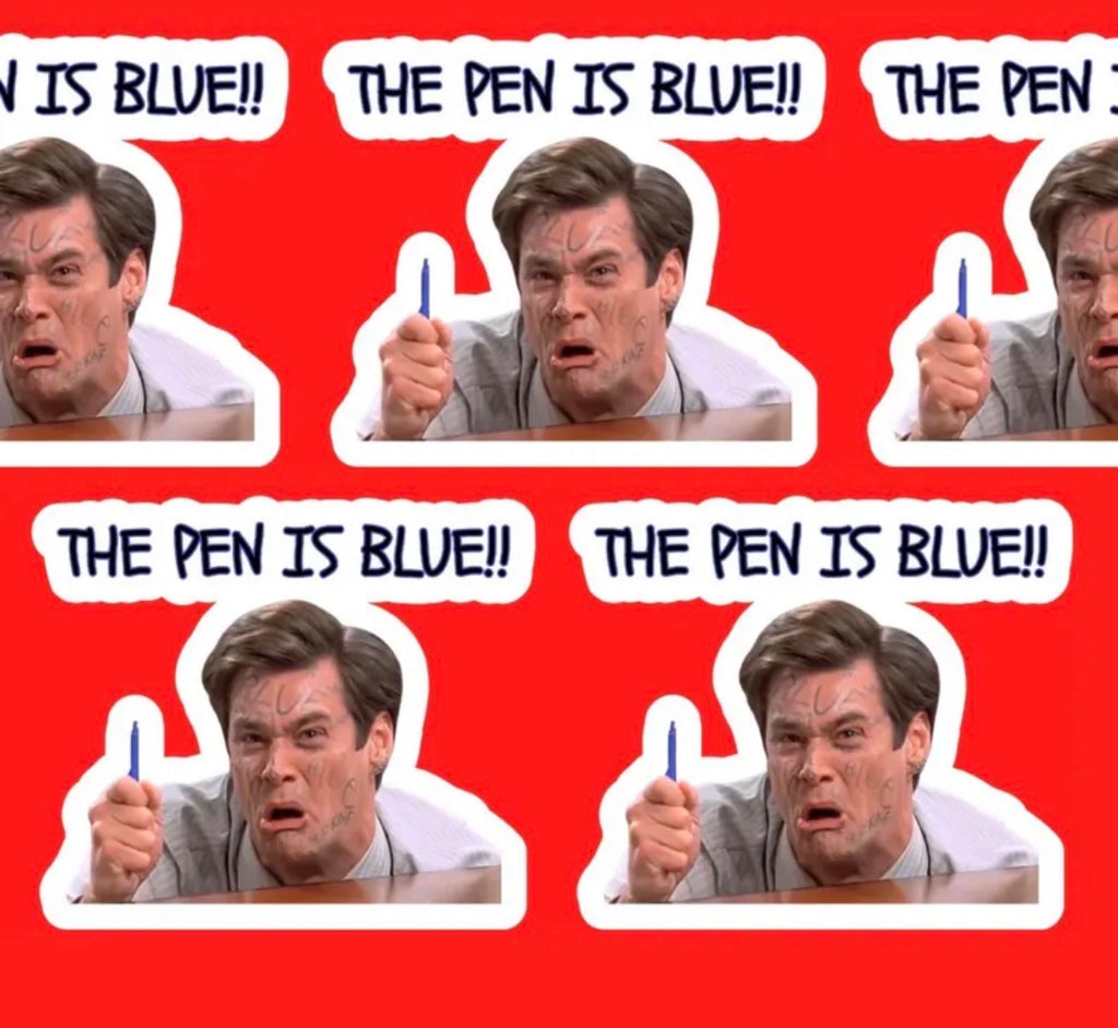 The Pen Is Blue Vinyl Sticker