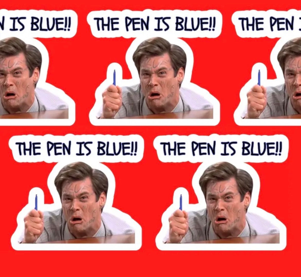 The Pen Is Blue Vinyl Sticker