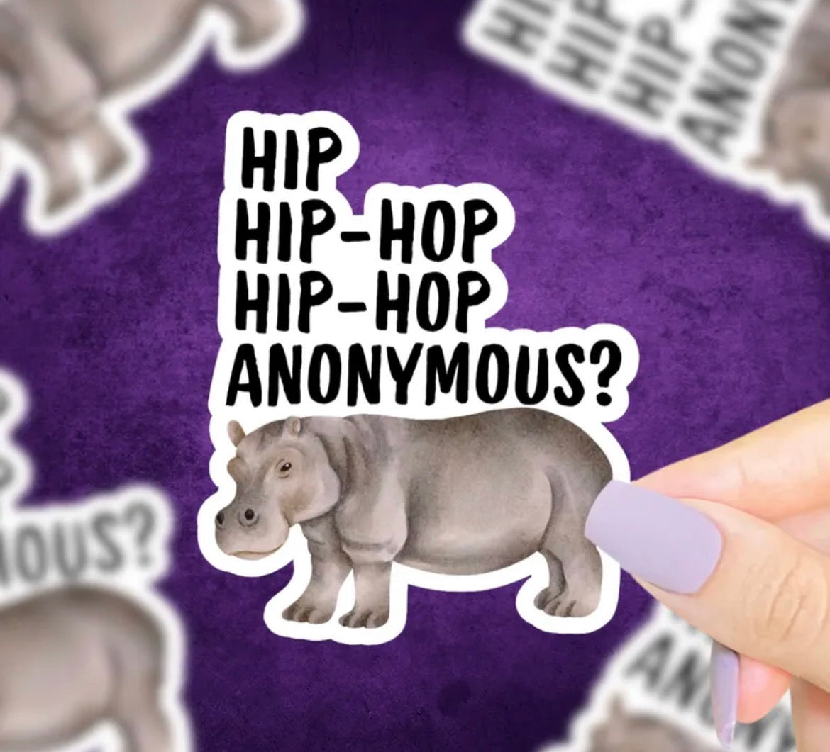 Hippo Vinyl Sticker