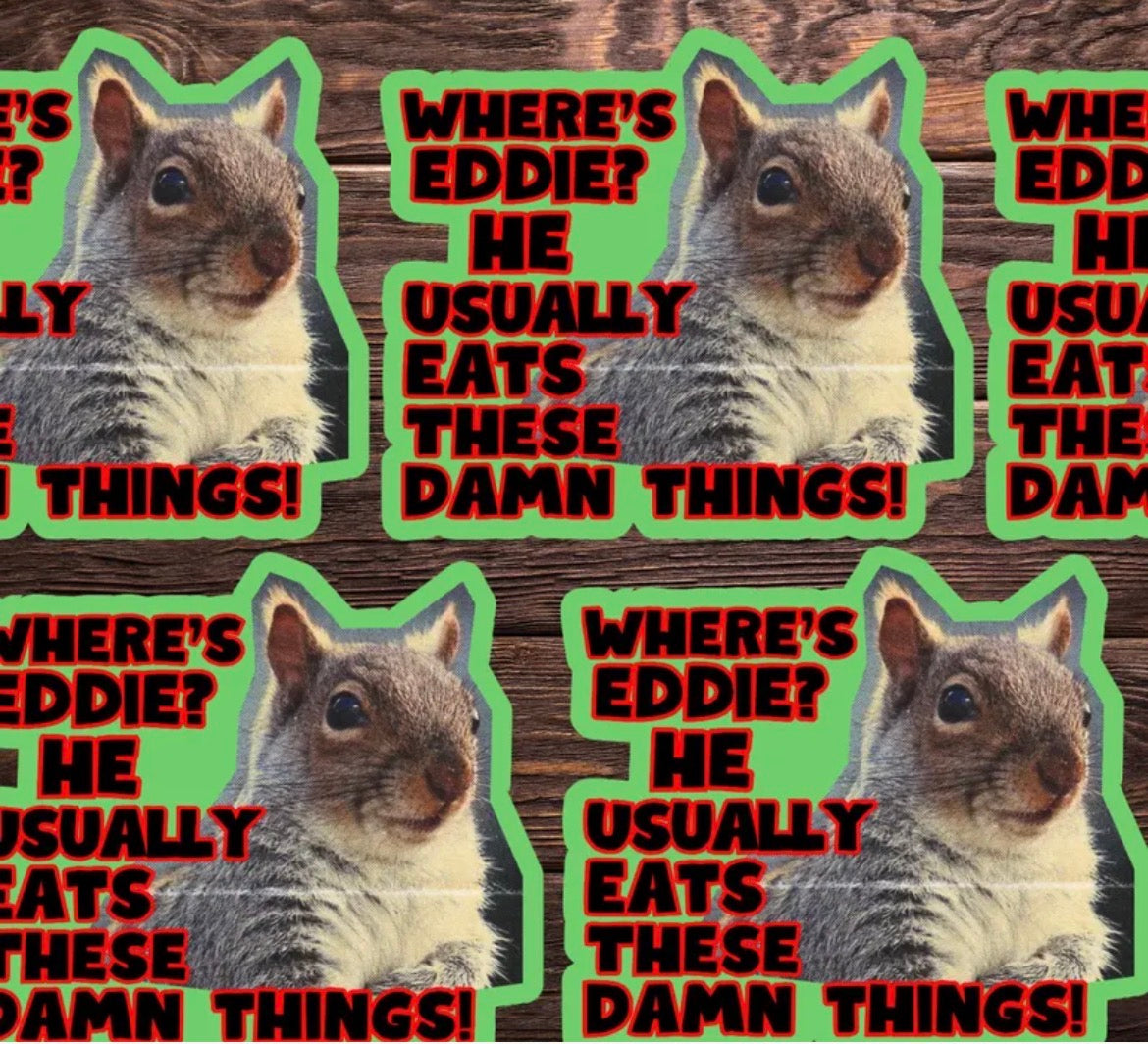 Where’s Eddie? Vinyl Sticker