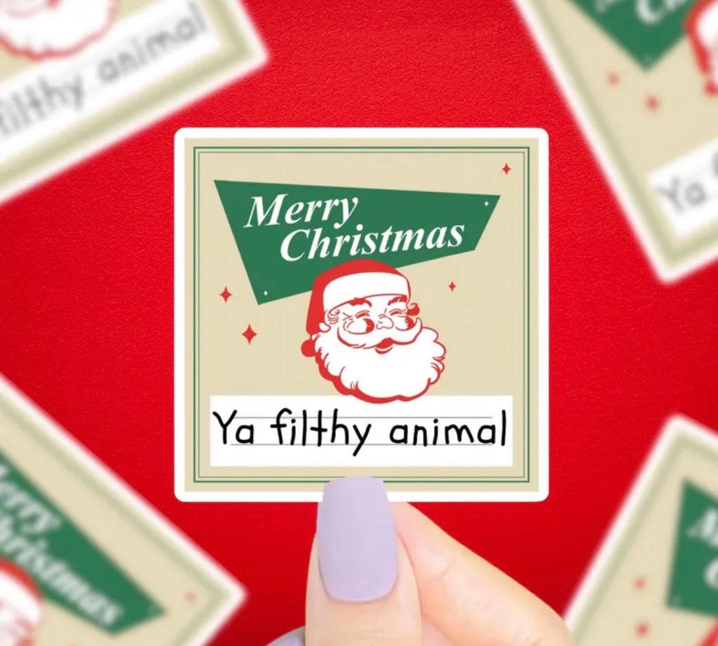 Merry Christmas Ya Filthy Animal Vinyl Sticker