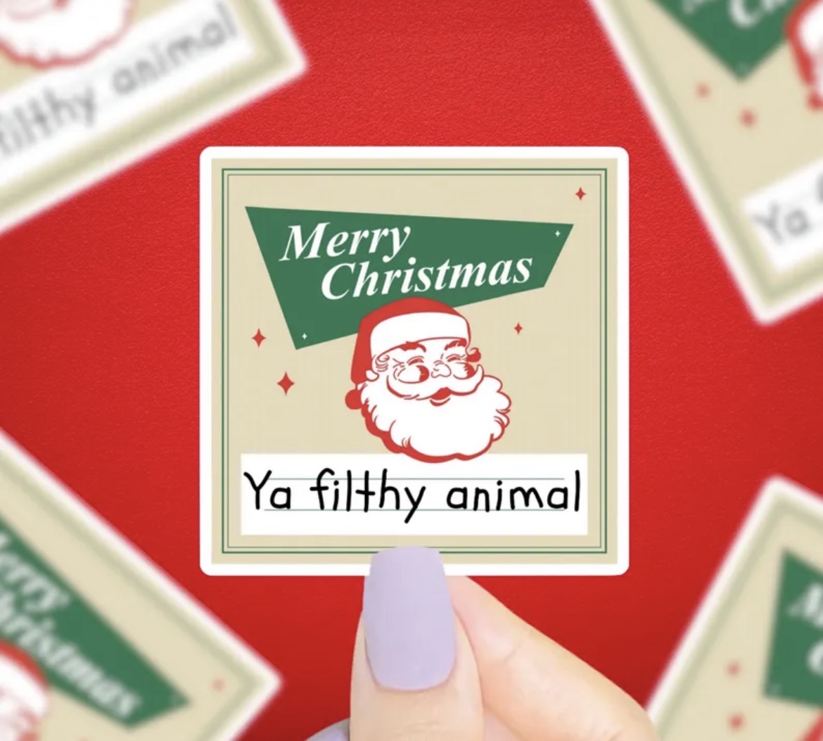 Merry Christmas Ya Filthy Animal Vinyl Sticker