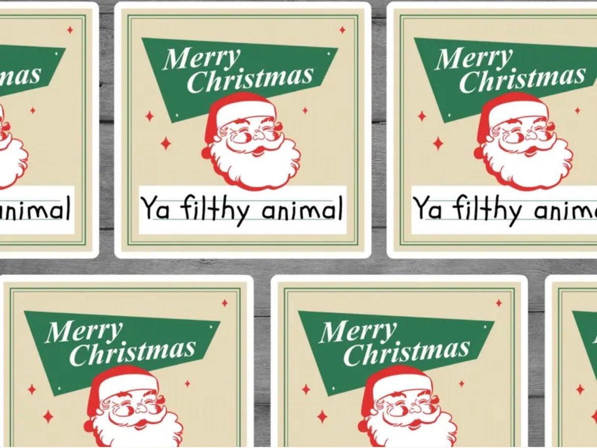 Merry Christmas Ya Filthy Animal Vinyl Sticker