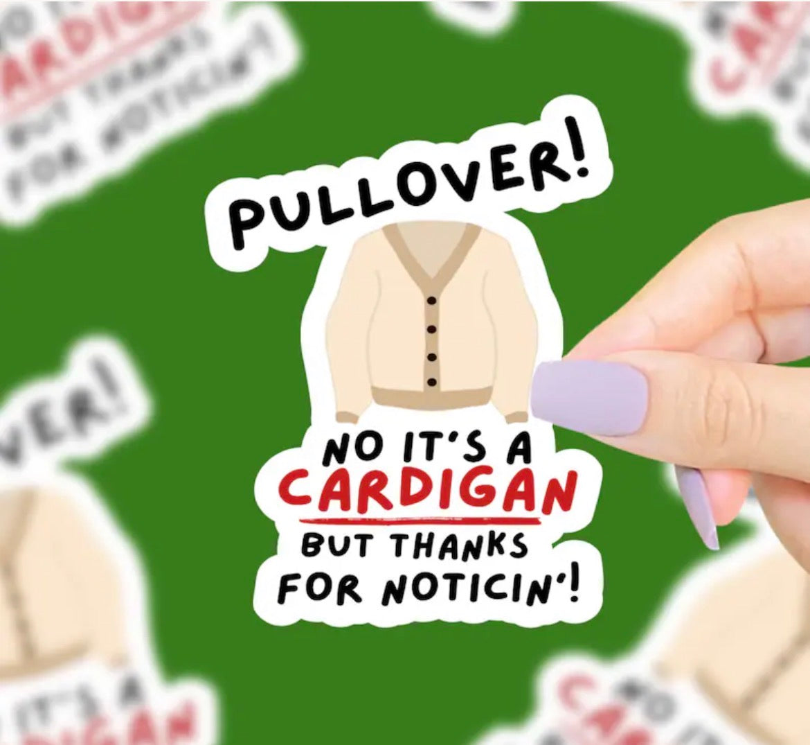 Cardigan Vinyl Sticker