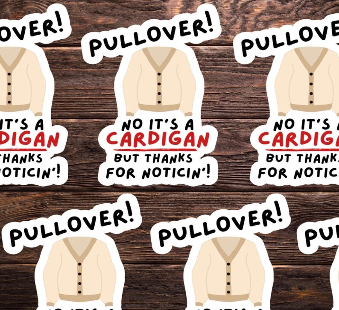 Cardigan Vinyl Sticker
