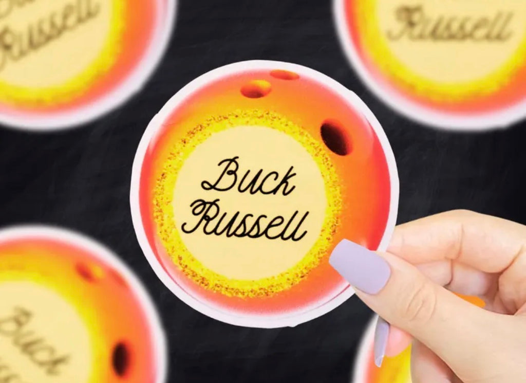 Buck Russell Bowling Ball Vinyl Sticker