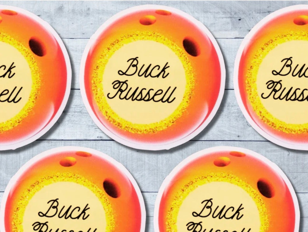 Buck Russell Bowling Ball Vinyl Sticker