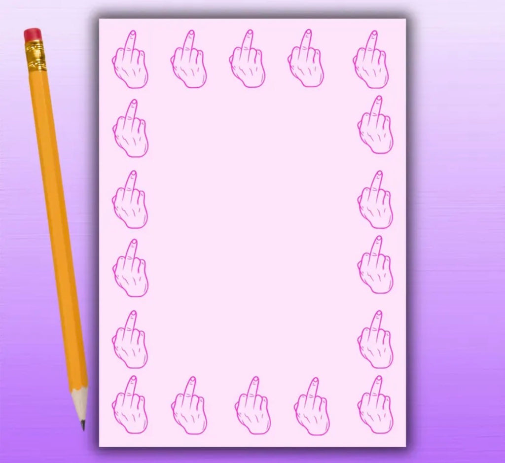 Middle Finger Notepad