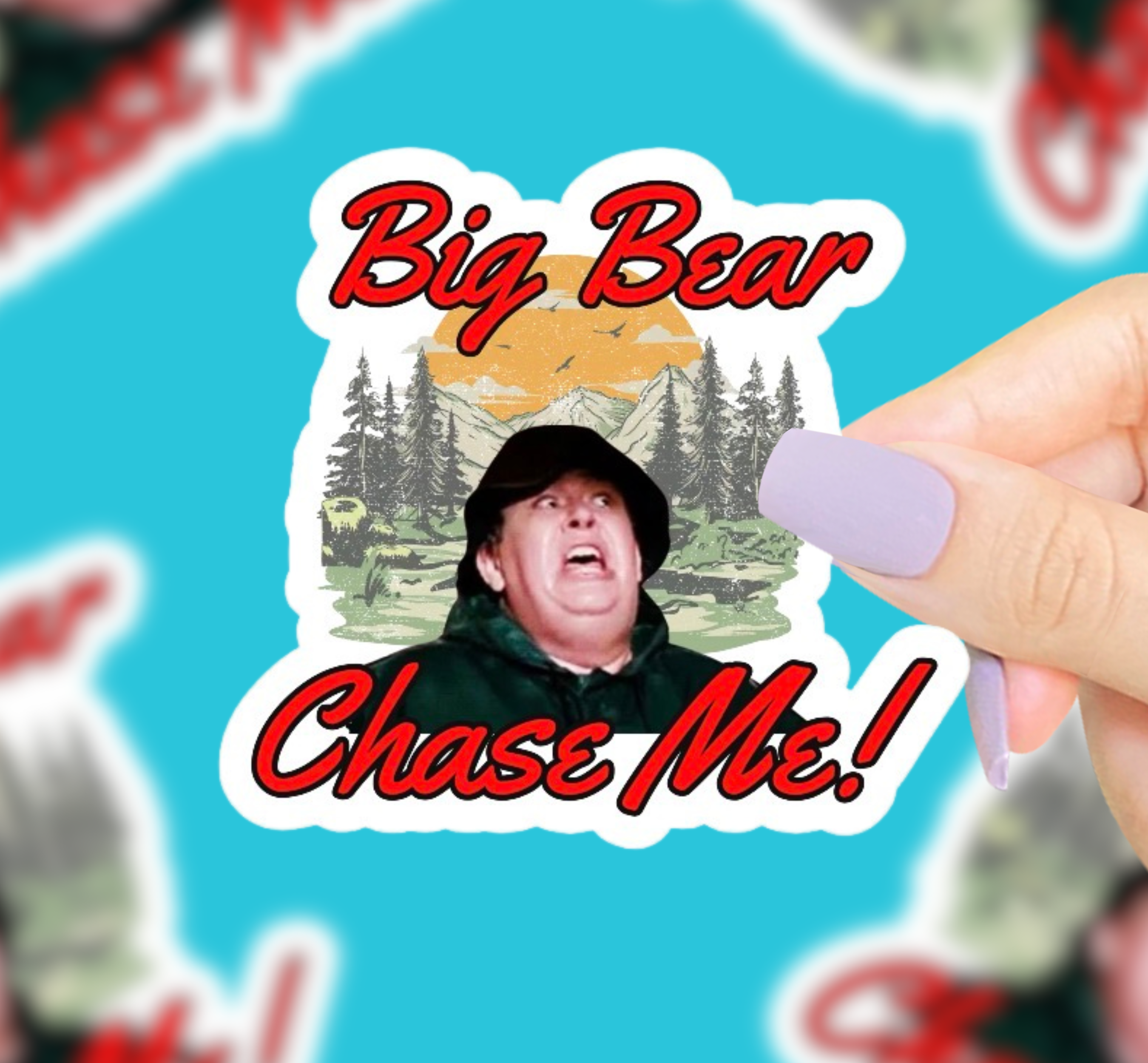 Big Bear Chase Me Vinyl Sticker